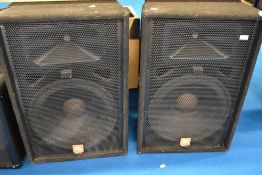 A pair of JBL SF15 speakers