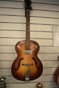 A 1962 Hofner Congress archtop electric guitar, serial number 11491, verified by Christian Benker at