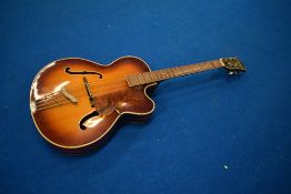 A 1965 Hofner President archtop acoustic guitar , serial number 8997, verified by Christian Benker