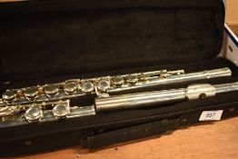 A Jupiter silvered flute with carry case