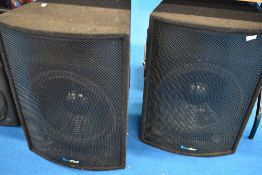 A pair of Skytec 300W 8ohm speakers