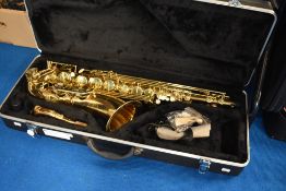 A Gear 4 Music Saxophone , with fitted hard case and unbranded mouthpiece