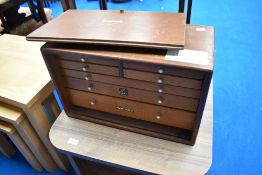 A vintage tool/specimen cabinet, dimensions approx. 46 x 23 x 29cm