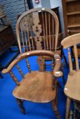 A traditional Windsor armchair