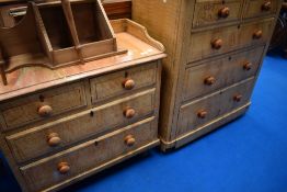 A Victorian scumbled chest of two over three drawers, and similar washstand