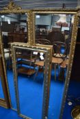 Three gilt frame full length wall mirrors