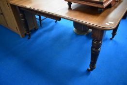 A 19th Century oak dining table having turned legs, approx. 145 x 107cm