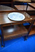 An Edwardian mahogany washstand with later Blakeney wash bowl having blue and white pattern
