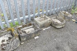 A selection of reconstituted concrete/stone troughs
