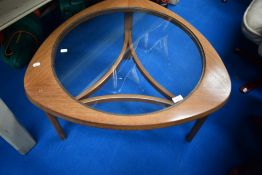 A vintage Nathan Astro style teak and glass top coffee table