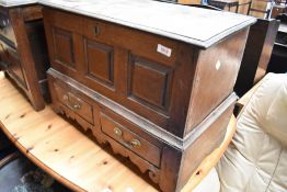 A period oak kist of small proportions, approx width 65cm