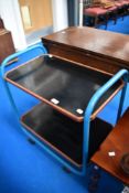 A vintage tea trolley having tubular frame, approx. 65 x 41cm