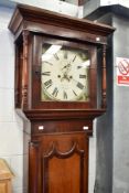 A 19th Century mahogany long cased clock having eight day movement with painted face having roman