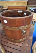 A coopered style planter, approx. diameter 26cm