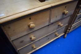 A traditional stripped pine chest of two over two drawers, approx. Dimensions W90 D47 H88cm