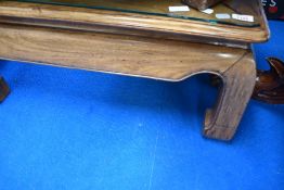 A vintage Oriental hardwood coffee table , approx. 77 x 63cm