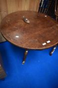 A 19th Century circular top pedestal table (af), diameter approx. 75cm