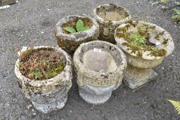 A selection of small urn style planters