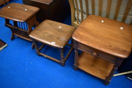 Three pieces of modern Ercol occasional furniture, mid colour