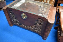 An Oriental blanket box, width approx. 101cm