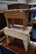 Two traditional stools including one possibly leatherworkers