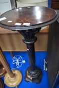 A 19th Century mahogany torchere or plant stand (af)