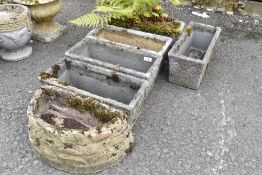 A selection of small trough style planters