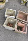Four garden planters with geometric pattern