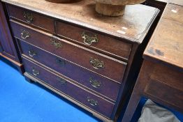A 19th Century oak chest of two over three drawers, width approx. 95cm