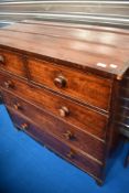 A Victorian mahogany chest of two over three drawers, width approx. 114cm
