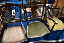 Three nineteenth Century inlaid salon chairs