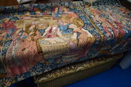 A vintage tapestry style wall hanging, width approx. 120cm