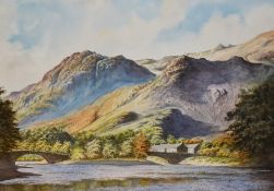 *Local Interest - Robert W. Lamb (20th Century), watercolours, Two landscapes - 'Grange-in-