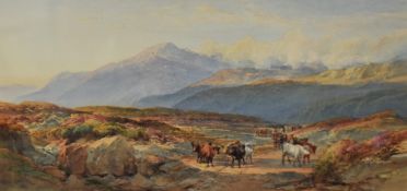William Leighton Leitch (1804-1883, British), watercolour, Mountainous Scene with Cattle, possibly