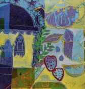 After Katharina Riedel (20th Century, Dutch), coloured print, An abstract illustration in shades of
