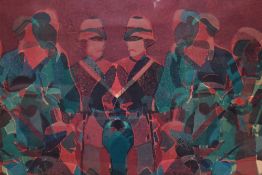 Barry Herbert (b.1937, British), screen print, Soldiers, signed and dated 1971 to the lower right,