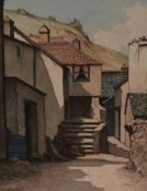 Cyril Guy (1893-1969, British), watercolour, A Cornish street scene, signed to the lower right,