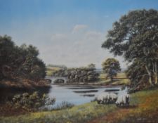 *Local Interest - After David Ward (20th Century), coloured print, 'Crook O' Lune', signed in pencil