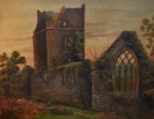 E.Sparrow (19th/20th Century, Irish), oil on canvas, 'Muckross Abbey, Killarney', signed and dated