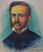 William Watson Race (20th Century School), pastel, Two portraits of Captains within the Anglo-Zulu