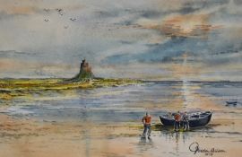 Gordon Wilson (20th Century), watercolour, Lindisfarne Castle, Holy Island, signed and dated 1979 to