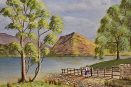 *Local Interest - J.O. Swinn (20th Century/Contemporary), watercolour, Buttermere Lake, Lake