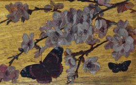 19th Century, oil on panel, A late 19th Century still life/botanical painting against a gilt