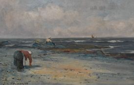 J.A. Henderson (19th/20th Century School), oil on canvas, A Scottish coastal landscape depicting