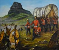 William Watson Race (b.1937), oil on canvas, 'Captain Reginald Younghusband with Remnants of C