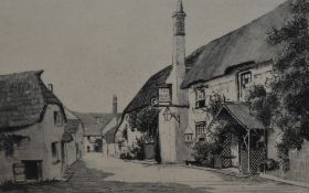 C.Dickens (19th/20th Century), etching, 'Porlock Village', Somerset, signed to the lower right,