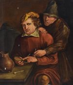 Dutch School - In the style of Quentin Massys (Flemish, 1466-1530), oils on canvas, Two interior