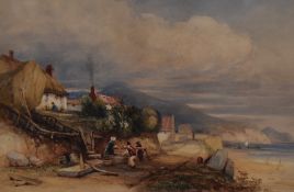 19th/20th Century British School, watercolour/gouache, 'Whitby Sands', Yorkshire, a scene of