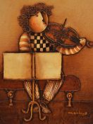 In the style of Graciela Rodo (b.1935, Bolivian), mixed media, A Boulanger style interpretation of a