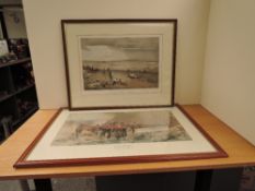 Two framed and glazed Military Prints, Camp of the 3rd Division 63cm x50cm including frame, The